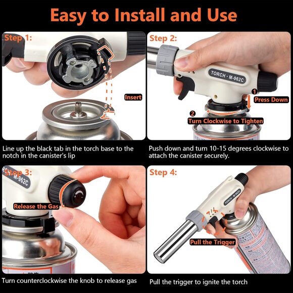 Culinary Professional Kitchen Butane Torch – Adjustable Flame (Gas Not Included) - Picture 3 of 7